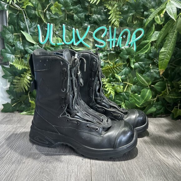HAIX Airpower XR1 Pro Mens Firefighter EMS Boots US Sz 8 M Safety Toe Zippers - Picture 1 of 9